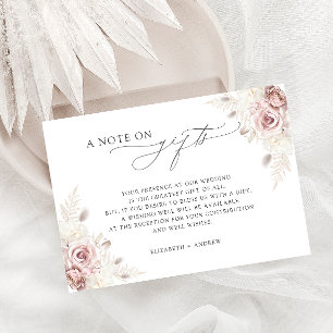 Nota Sobre Los Regalos Rubor Floral Boda Que Desea