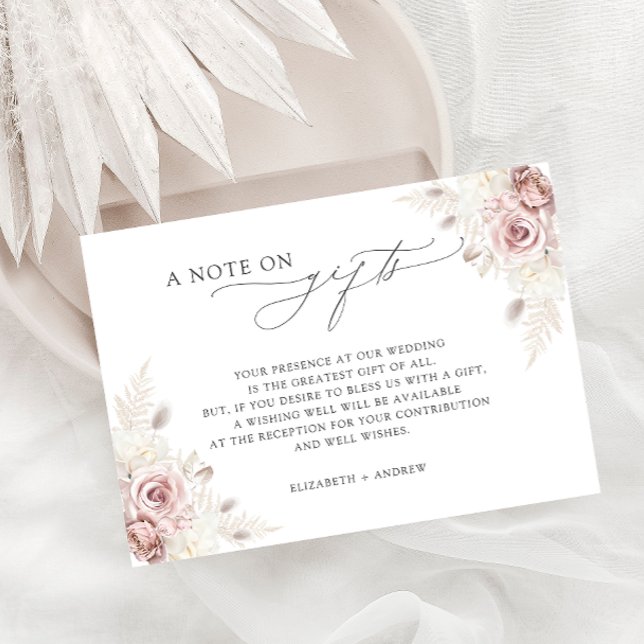 Nota Sobre Los Regalos Rubor Floral Boda Que Desea (Subido por el creador)