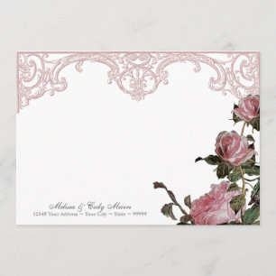 Nota: Tarjetas planas - Trellis Rosa Vintage