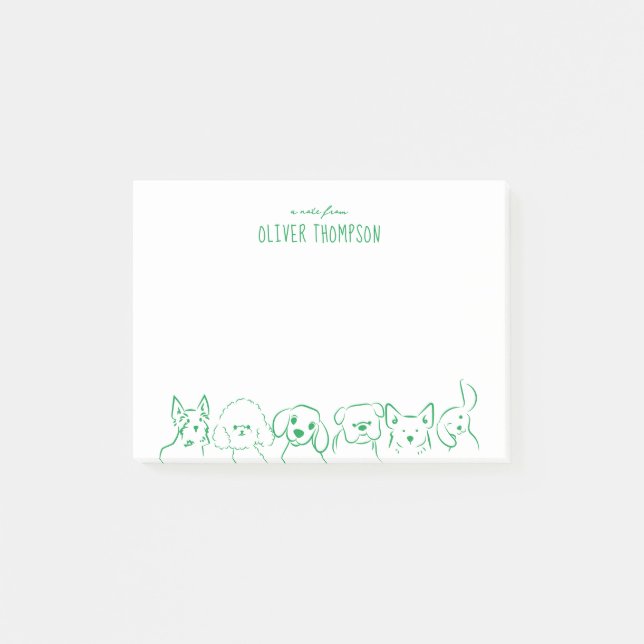 Nota verde de perro lindo animal boceto notas (Anverso)