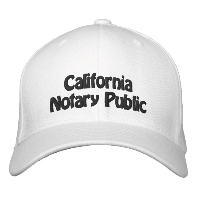 Notario de California: Gorra de béisbol con embarg (Anverso)