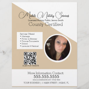 Notario minimalista Mobile Services Photo QR FLYER
