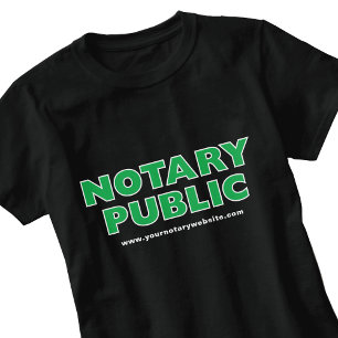 Notario público verde negro camiseta personalizada