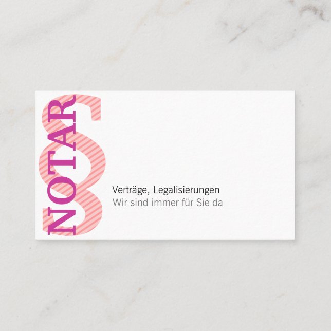 Notario tarjeta de presentación (Reverso)