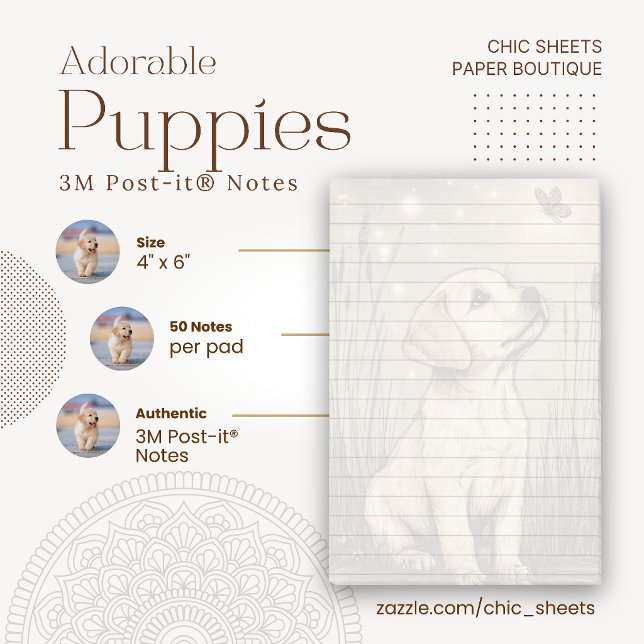 Notas adhesivas 3M Post-it® de cachorros adorables (Subido por el creador)