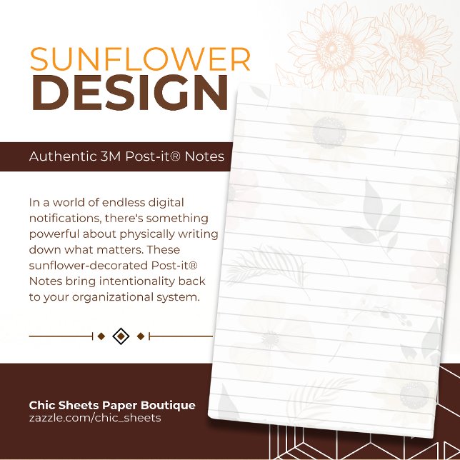 Notas adhesivas 3M Post-it® decoradas con girasole (Subido por el creador)