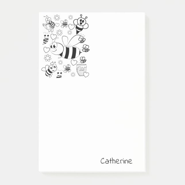 Notas Adhesivas Coloreando Abejorro Abeja Melífera (Anverso)