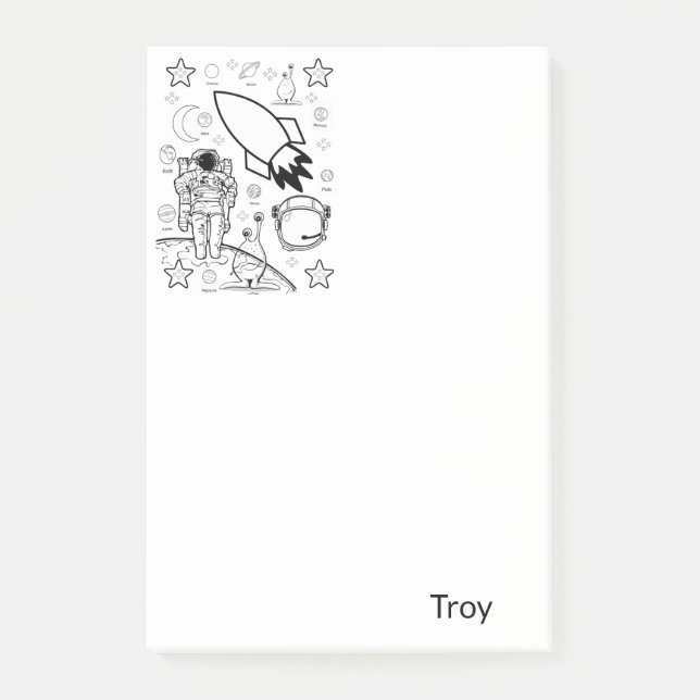 Notas Adhesivas Coloreando Astronautas Alienígenas (Anverso)