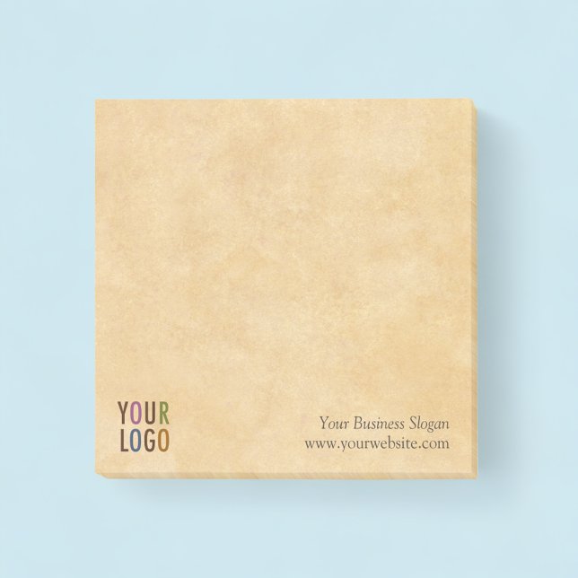 Notas Adhesivas Cuadradas Post-it® con Logotipo de (MISOOK Parchment 3x3 Post it Notes with Logo)