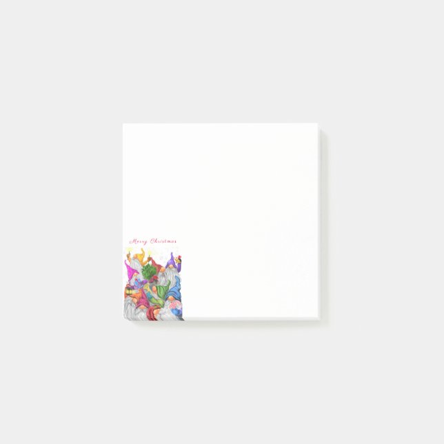 Notas Adhesivas de Gnomo de Navidad (Anverso)