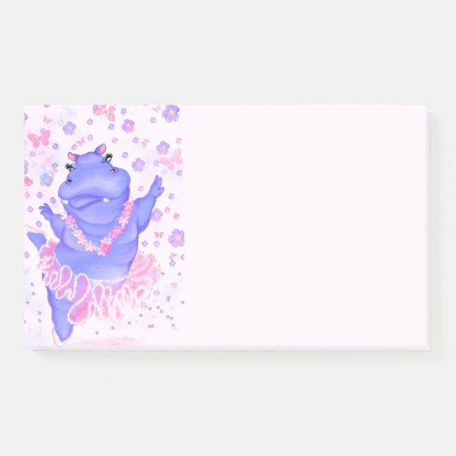 Notas adhesivas de Hipopótamo Bailarina Post-it® (Anverso)