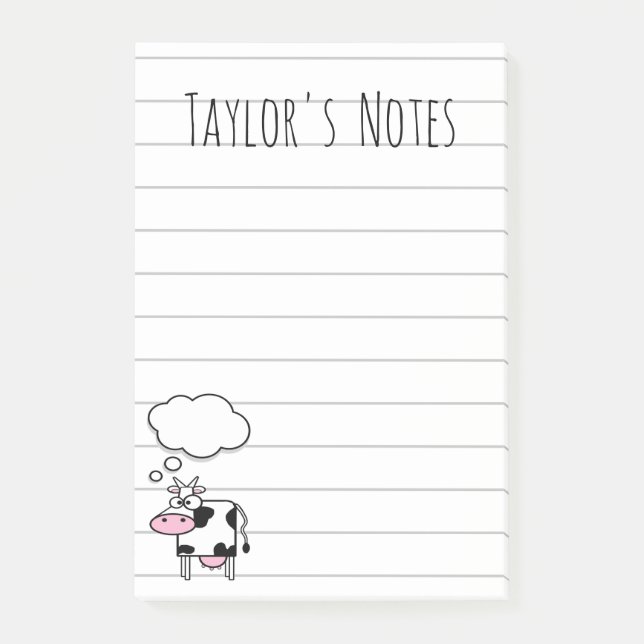 Notas adhesivas de vaca de dibujos animados divert (Anverso)