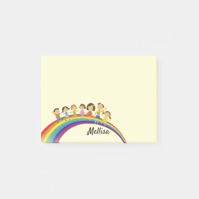 Notas Adhesivas DIY Tu Nombre Rainbow Happy Kids (Anverso)