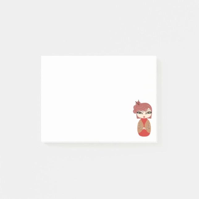 Notas Adhesivas Kokeshi Doll Red Post-it® 4 x 3 (Anverso)