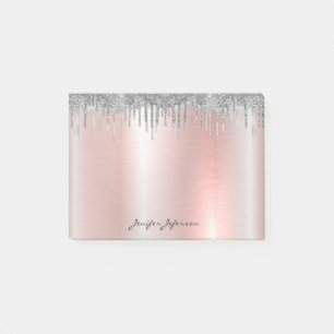 Notas adhesivas Pink Rose Gold Name Post-it®