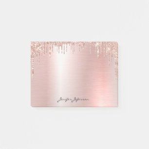 Notas adhesivas Pink Rose Gold Name Post-it®