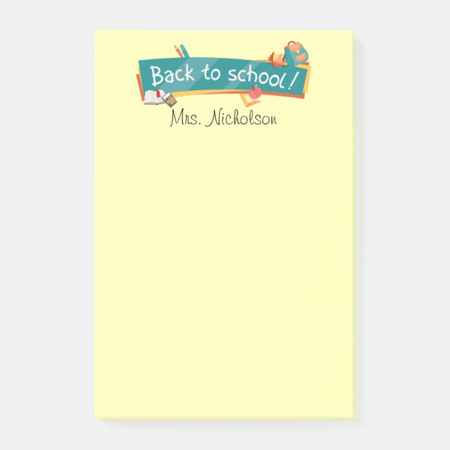 Notas adhesivas Post-it® para maestros 'De vuelta  (Anverso)