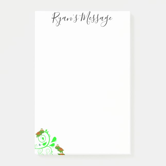 Notas Adhesivas Tortugas Verdes Floral (Anverso)
