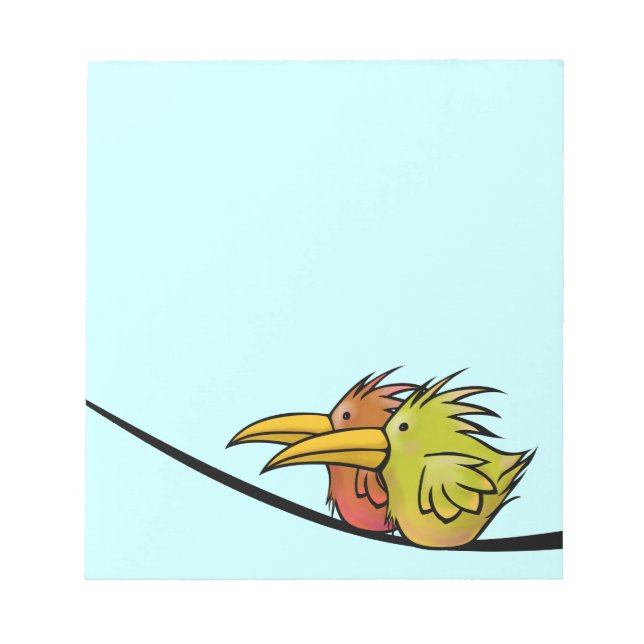 Notas Bloc de notas, 2 pájaros en un cable (Frente)