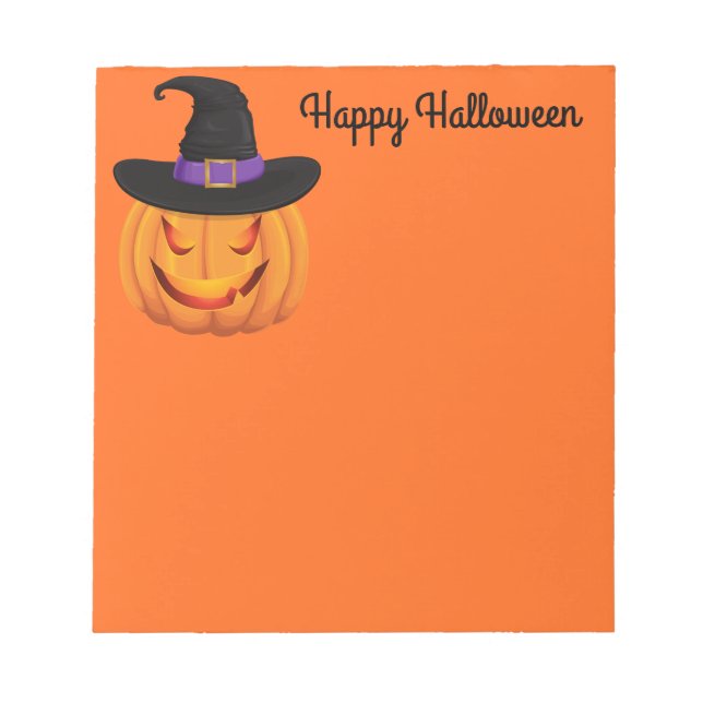 Notas Bloc de notas-Calabaza de Halloween Bruja (Frente)