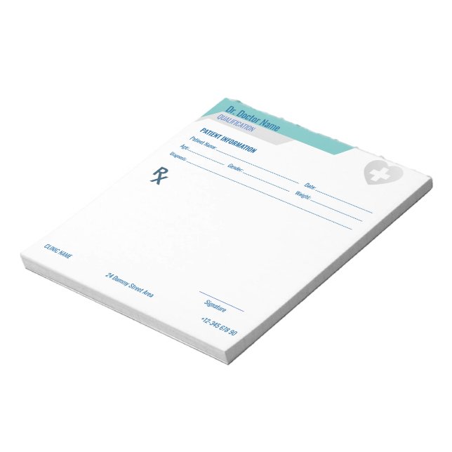 Notas Bloc de prescripción personalizable para médicos - (Lado Izquierdo)