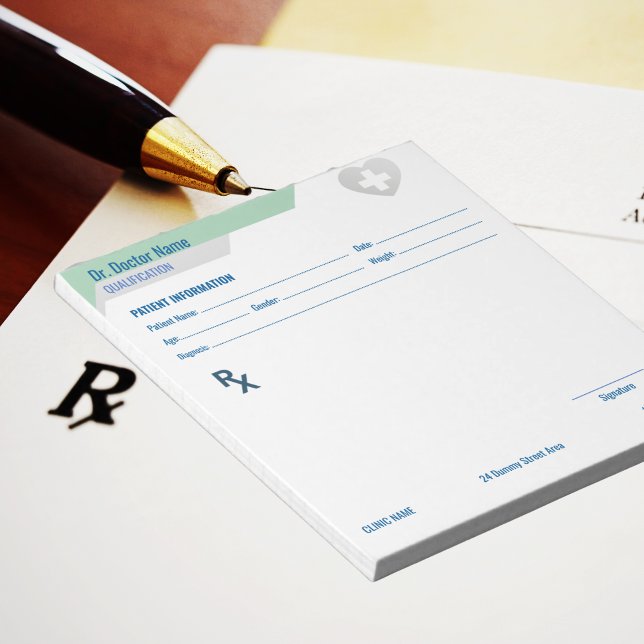 Notas Bloc de prescripción personalizable para médicos - (Customizable RX Pad for Doctors - Prescription Pad Notepads)