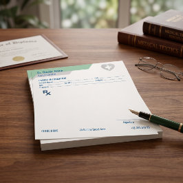 Notas Bloc de prescripción RX personalizable para médico