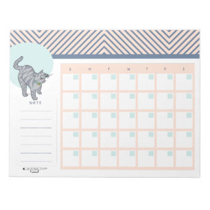 Notas Calendario de escritorio de fecha abierta con bloc
