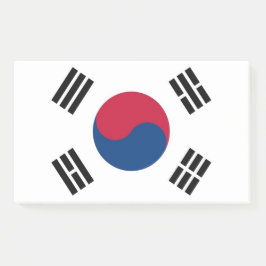 Notas con bandera de Corea del Sur