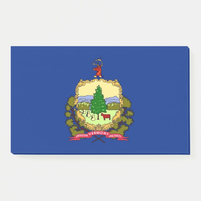 Notas con bandera de Vermont, EE.UU. (Anverso)