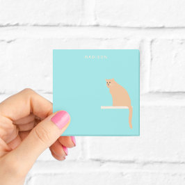 Notas cortas de gato de jengibre naranja con nombr