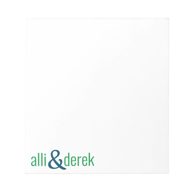 Notas Cualquier color - Bloquear nombres Parejas Bloc de (Frente)