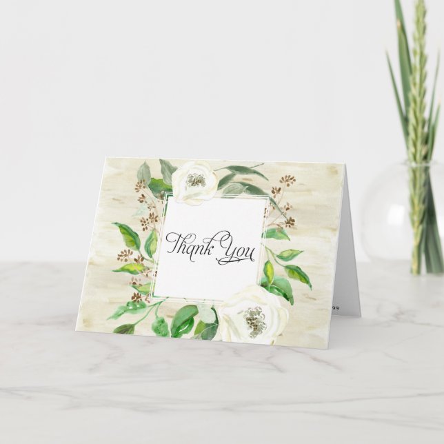 Notas de agradecimiento Boda de novia Boho Leaf Wo (Anverso)