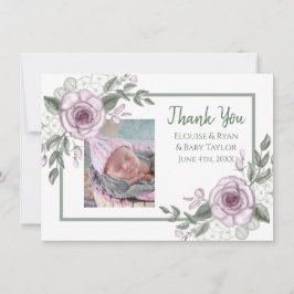 Notas de agradecimiento con foto de Recién nacido