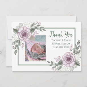 Notas de agradecimiento con foto de Recién nacido