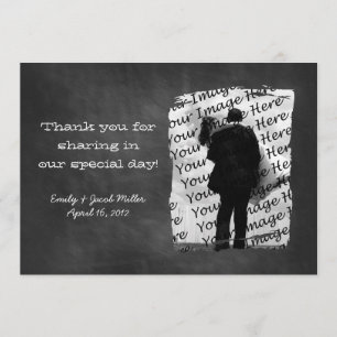 Notas de agradecimiento con foto en pizarra