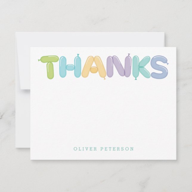 Notas de agradecimiento con letras de globo (Anverso)