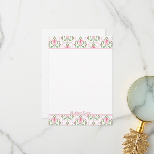 Notas de agradecimiento de Baby Shower de arte ros (Anverso/Reverso In Situ)