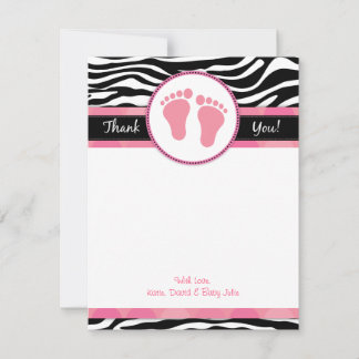 Notas de agradecimiento de Baby Shower de Mod Pink