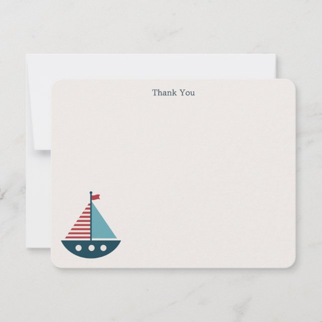 Notas de agradecimiento de Baby Shower Nautical (Anverso)