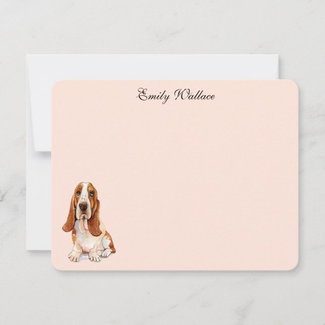 Notas de agradecimiento de Basset Hound Personaliz (Anverso)