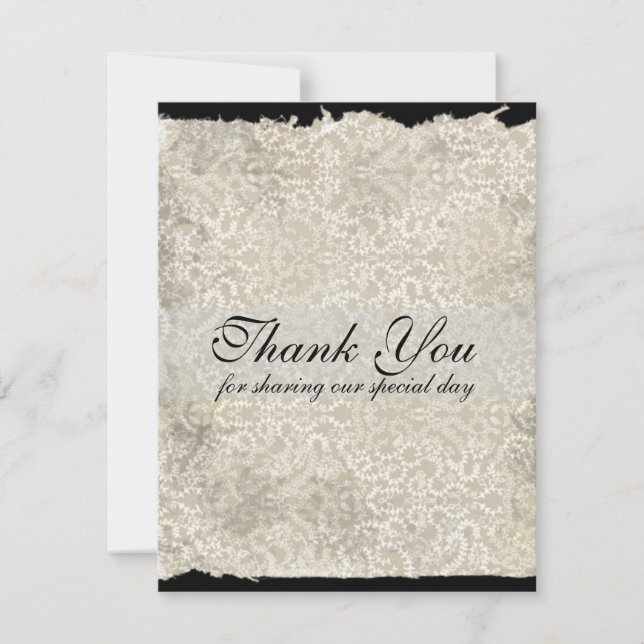 Notas de agradecimiento de boda clásicas de damasc (Anverso)