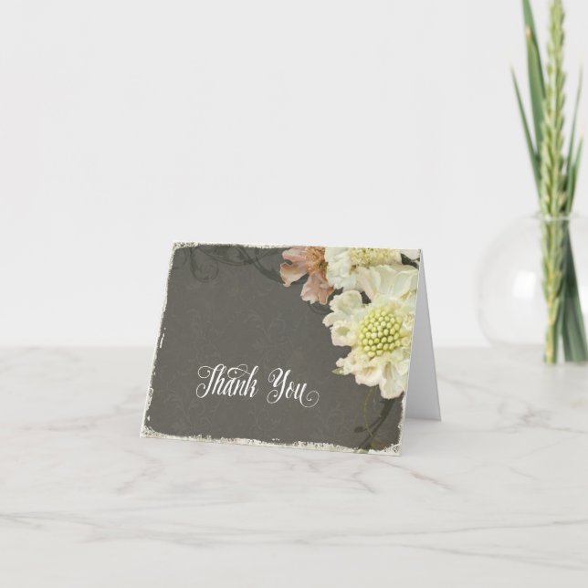 Notas de agradecimiento de boda florales modernas  (Anverso)