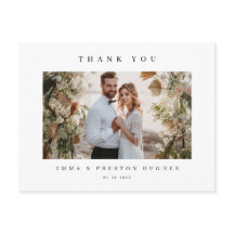 Notas de agradecimiento de boda modernas con foto