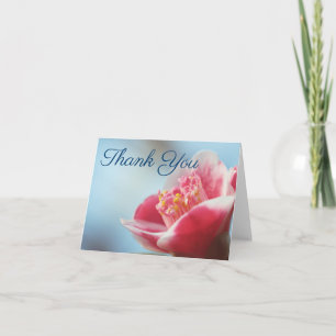 Notas de agradecimiento de Camelia de flor rosa