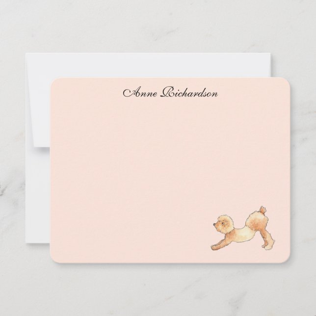 Notas de agradecimiento de Poodle Personalizado Fl (Anverso)