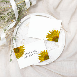 Notas de agradecimiento de Sunflower Boda Flat