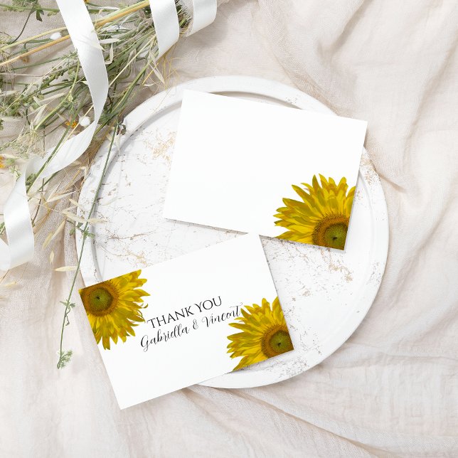 Notas de agradecimiento de Sunflower Boda Flat (Subido por el creador)