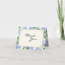 Notas de agradecimiento Hortensia Azul Encaje Flor