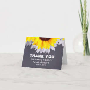 Notas de agradecimiento para boda de girasoles sun